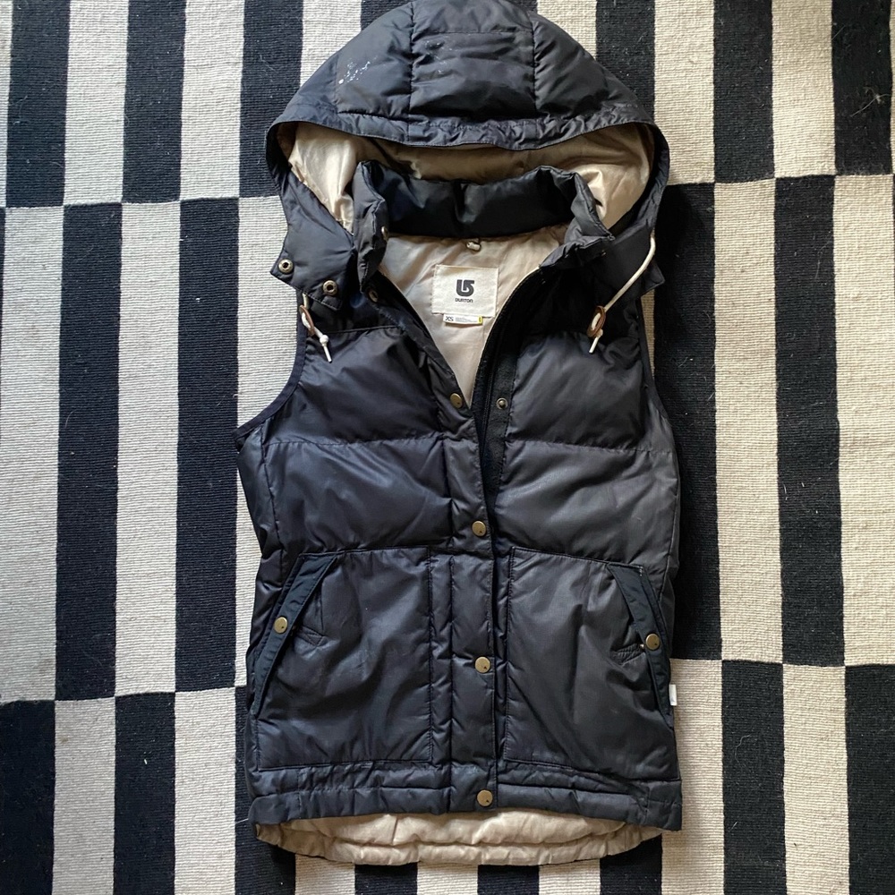 Burton “down” vest with removable hood